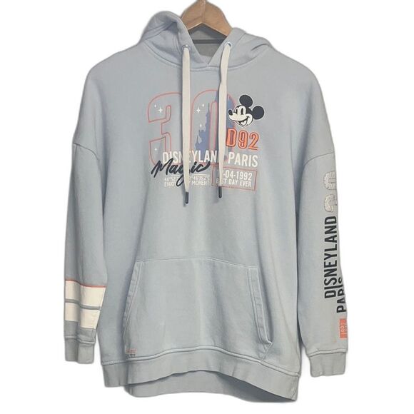 Disney Tops - Disneyland Paris Size Small Sky Blue Mickey Mouse Hoodie embroidery #disney 90’s